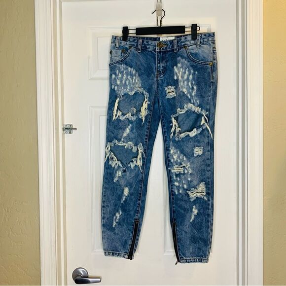One BY ONE TEASPOON Trashed Free bird Jeans Size 27 - Picture 2 of 12